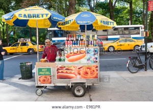3-24 - hot-dog-stand-new-york-city-america-usa-E981PR